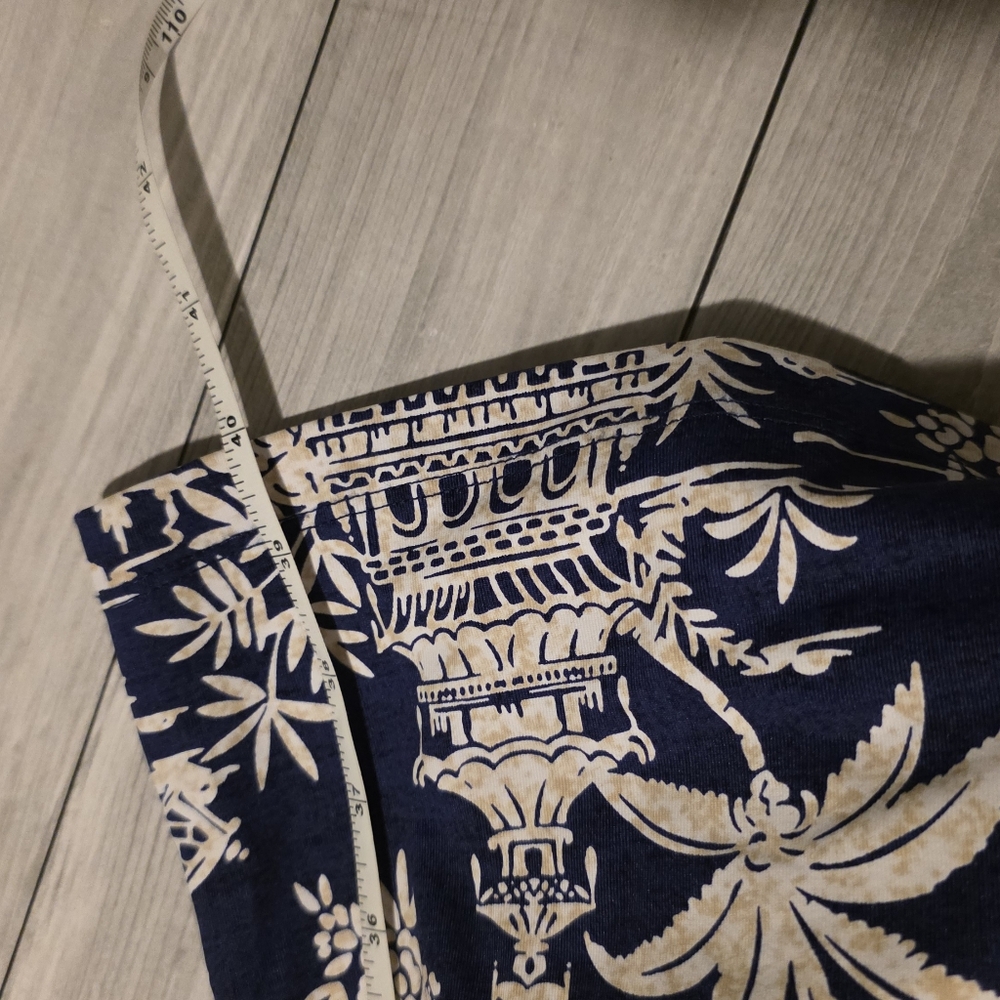 J. McLaughlin Sophia Dress Tongsai Palms Print 3/4 Sleeve Navy/White XL NWOT - Picture 9 of 9